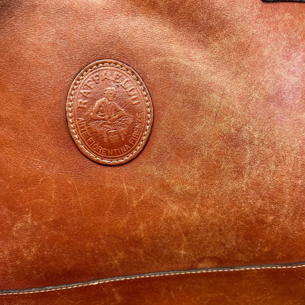 Raffaello Firenze Tote Bag Genuine Leather Arte Fiorentina Florence Italy Made